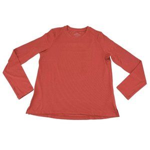 Danskin | Women's Ribbed Long Sleeve Shirt | Coral | Size Large